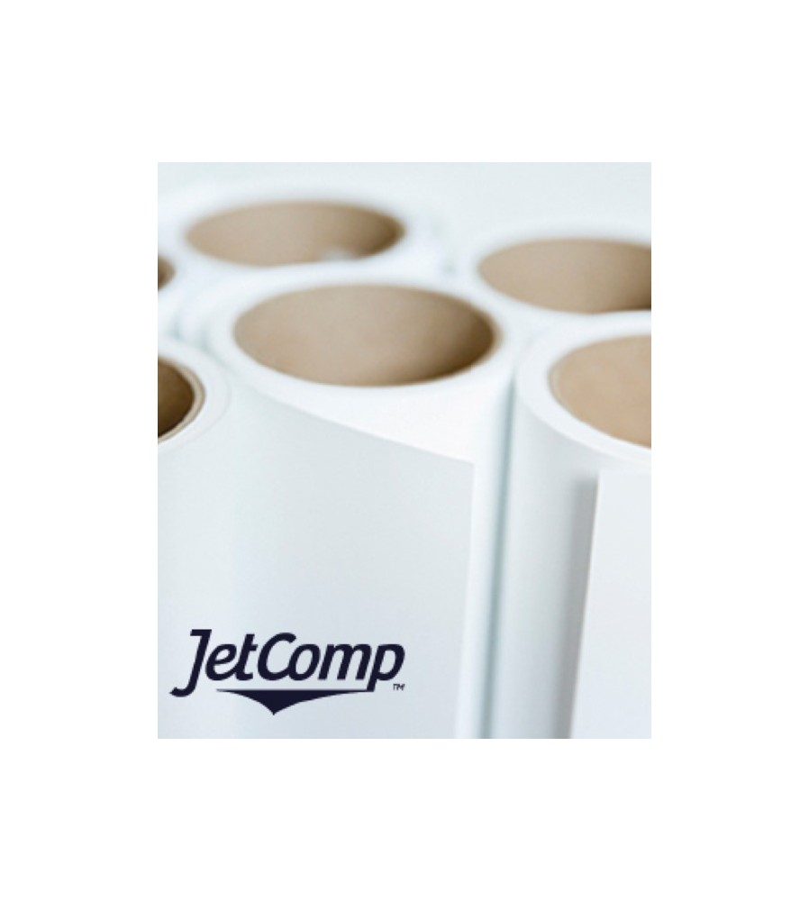 JetComp 2mil White Poly Label Film, 52" x 15 m roll